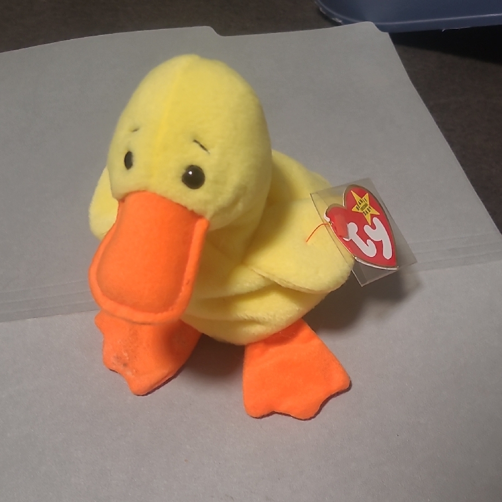 Ty Quackers Plush with Yellow and Orange Accents